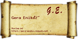 Gera Enikő névjegykártya